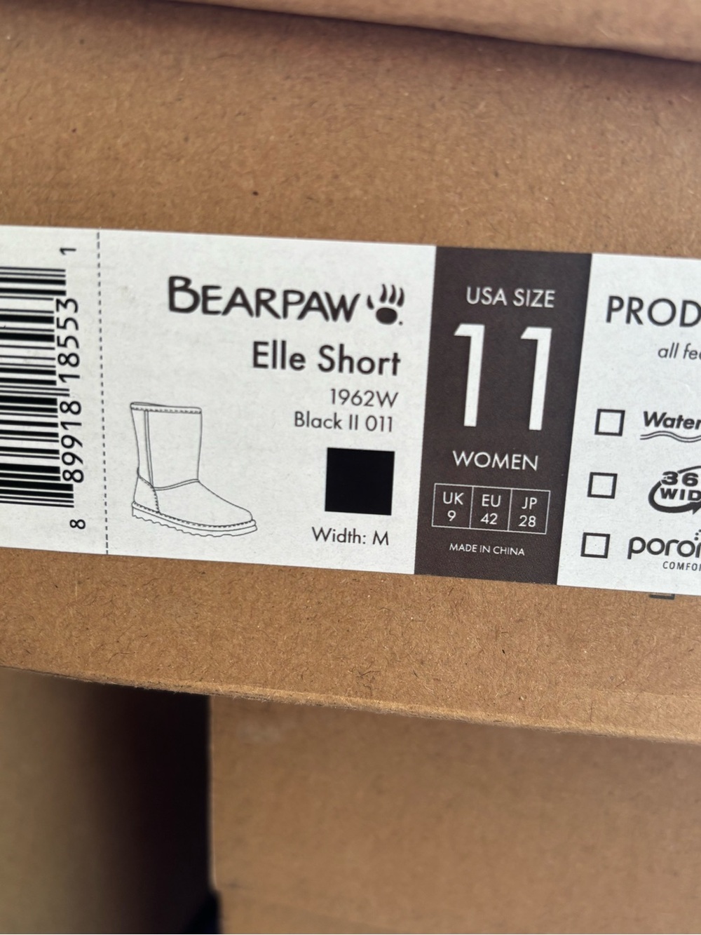 BearPaw Women's Black Short Cozy Boots